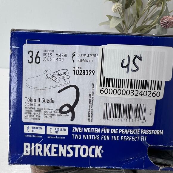 Birkenstock Tokio II Suede Clog Stone Coin Narrow Fit 1028309 Women 5/Men 3 NWB - Picture 10 of 10